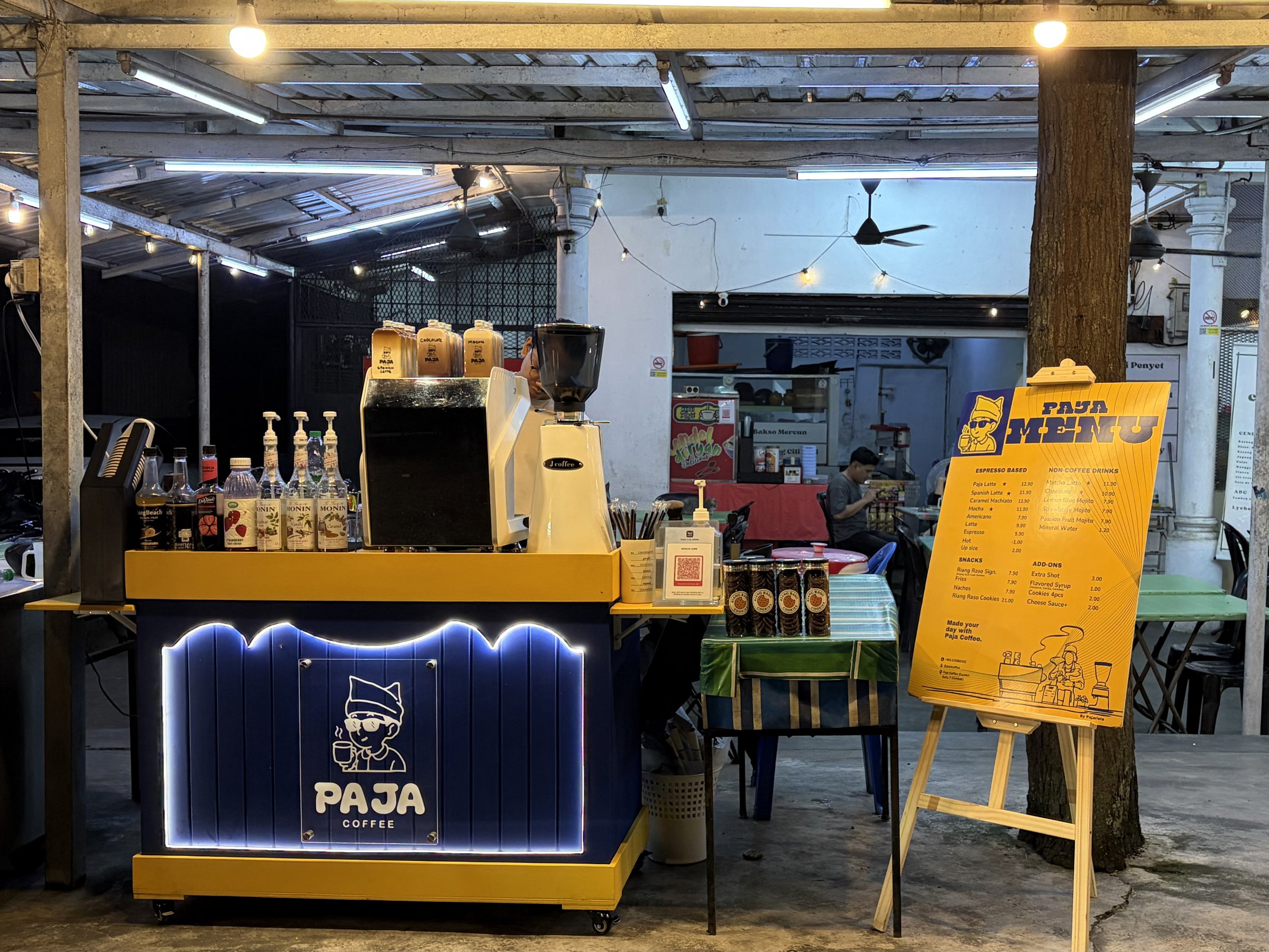 PajaCoffee kiosk and menu board